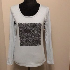 Loft blue glitter top